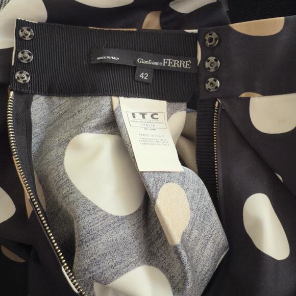 Gianfranco Ferre Cotton Silk Blend Polka Dot Mini Skirt Size 42 US 4 - Picture 6 of 13